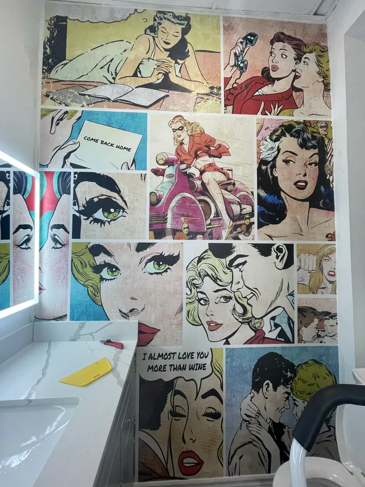 Retro Pop Art Comic Faces Wallpaper Mural