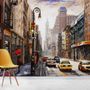Ölgemälde Stil Straßenansicht von New York City Landschaft Fototapete