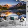 Mountain and Lake Landscape in the Sunrise Wallpaper Mural