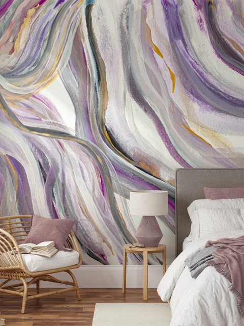 Watercolor Abstract Lines Wallpaper Mural