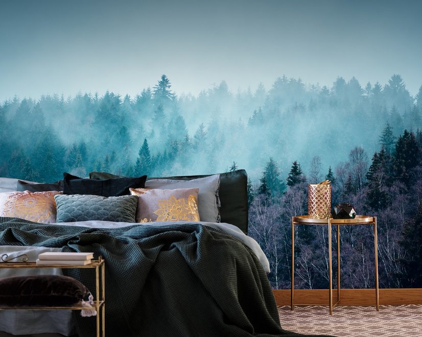 Misty Forest View Wallpaper Mural