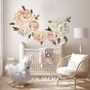 Orange White Peony Floral Boquets Wall Decal Sticker