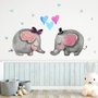 Cartoon Elephant with Little Love Wallpaper Mural