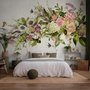 Papier peint panoramique floral hortensia vintage