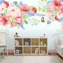 Pink Boho Vine Florals Wallpaper Mural