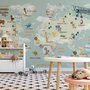 Kids World Atlas with Animals Wallpaper Mural