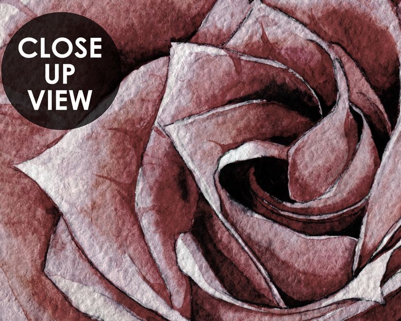 Watercolor Dark Peony Floral Wallpaper Mural