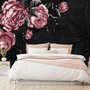 Dunkle Blumen Pfingstrose Zeichnung Fototapete
