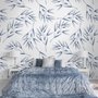 Papier peint motif feuilles olivier vert aquarelle