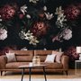 Realistic Dark Peony Floral Bouquet Wallpaper Mural