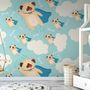 Cartoon Pet Dog Pattern Wallpaper Mural