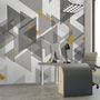 Aquarell Gelb Grau Dreieck Geometrische Fototapete
