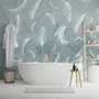 Vintage White Feather Pattern Wallpaper Mural