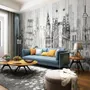 Watercolor City Famous Place Wallpaper Mural