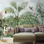 Tropical Leaves with Birds and Florals Wallpaper Mural