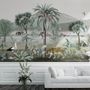 Vintage Exotic Landscape with Wild Animals Wallpaper Mural