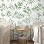 Papier peint motif feuilles palmier vert aquarelle