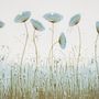 Oil Painting Blue Poppy Flowers Wallpaper Mural
