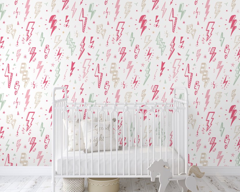 Papier peint motif éclair pour enfants