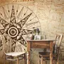 Papier peint carte vintage avec boussole