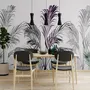 Tropical Fresh Purple Green Palm Leaves Wallpaper Mural