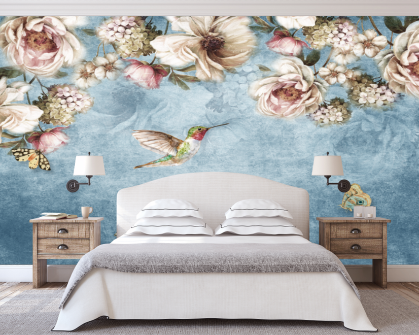 Watercolor Floral Pastel Flower Wallpaper Mural