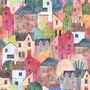 Fototapete Kinderzimmer: Aquarellhäuschen der Stadt