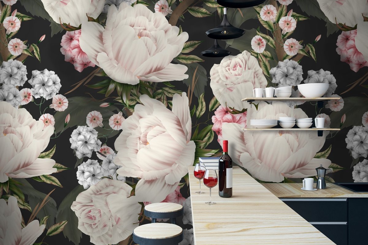Light Blossom Flowers Wallpaper Mural - Peel and Stick