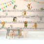 Cartoon Animals on Music Notes Wallpaper Mural