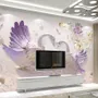 Papier peint panoramique cygnes en relief 3D