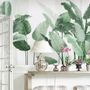 Fresh Green Tropical Leaf Wallpaper Mural