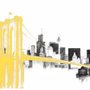 Aquarellstadt mit Brooklyn Bridge Fototapete