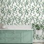 Papier peint panoramique avec motif de feuilles d'eucalyptus en aquarelle