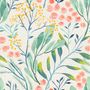 Watercolor Vintage Florals with Botanical Leaves Wallpaper Mural