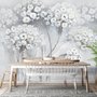 Aquarellmalerei Weiße Blumen Fototapete