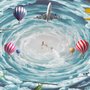 Heißluftballon und Flugzeuge am Himmel Fototapete