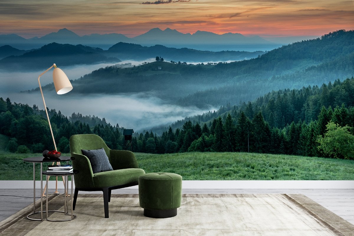 Mountain Scenic Landscape Wallpaper Mural - Peel and Stick