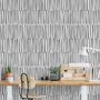 Abstract Minimalistic Black and White Line Wallpaper Mural