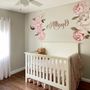 Nursery Pink White Peony Floral Bouquets Wall Decal Sticker