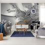 Silver Crystal Daisy Floral Wallpaper Mural