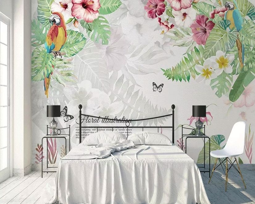 Mirabilis and Tropical Plants Wallpaper Mural