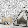 Cute Dog Face Pattern for Kids Wallpaper Mural