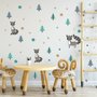 Kids Pine Tree and Little Florals Wall Decal Sticker