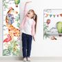Tableau des tailles pour enfants avec animaux tropicaux Stickers muraux