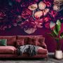 Red Dahlia Rose Floral Bouqet Wallpaper Mural
