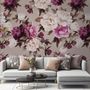 Cream Pink Peony Floral Pattern Wallpaper Mural