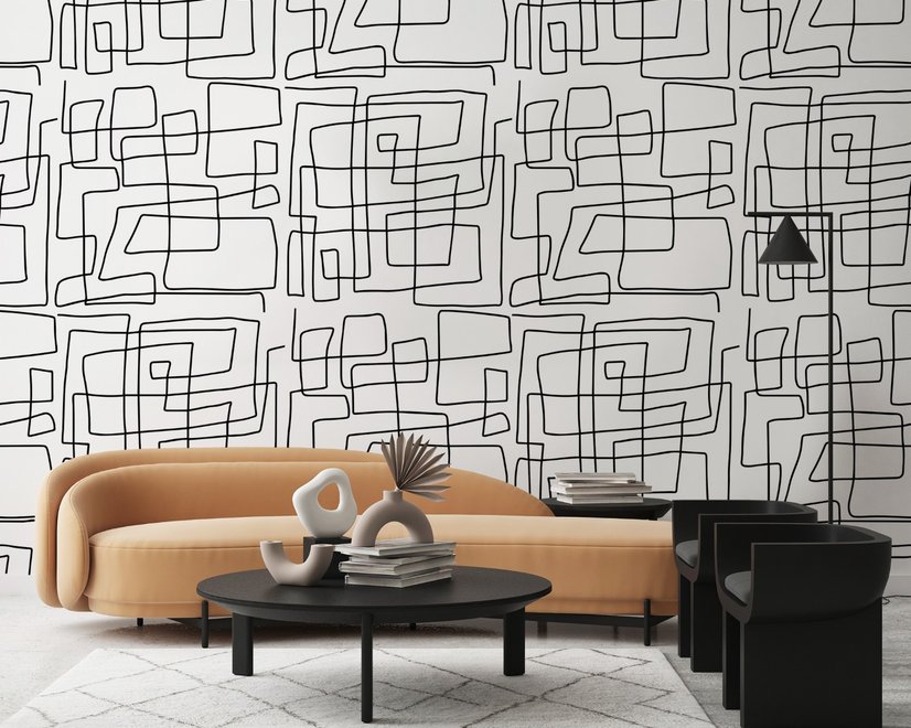 Minimalist Geometric Line Wallpaper Mural