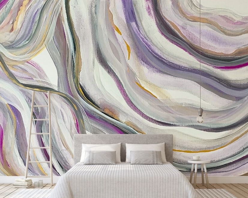 Watercolor Abstract Lines Wallpaper Mural