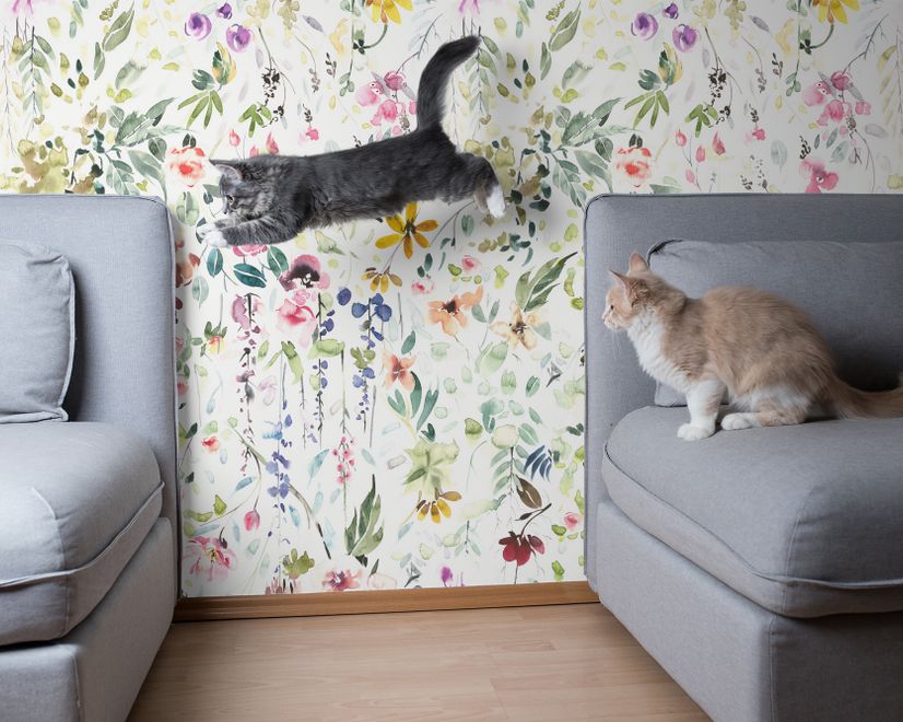 Watercolor Wildflower Wallpaper Mural