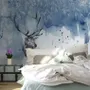 Snow Landscape with Horned Deer Wallpaper Mural